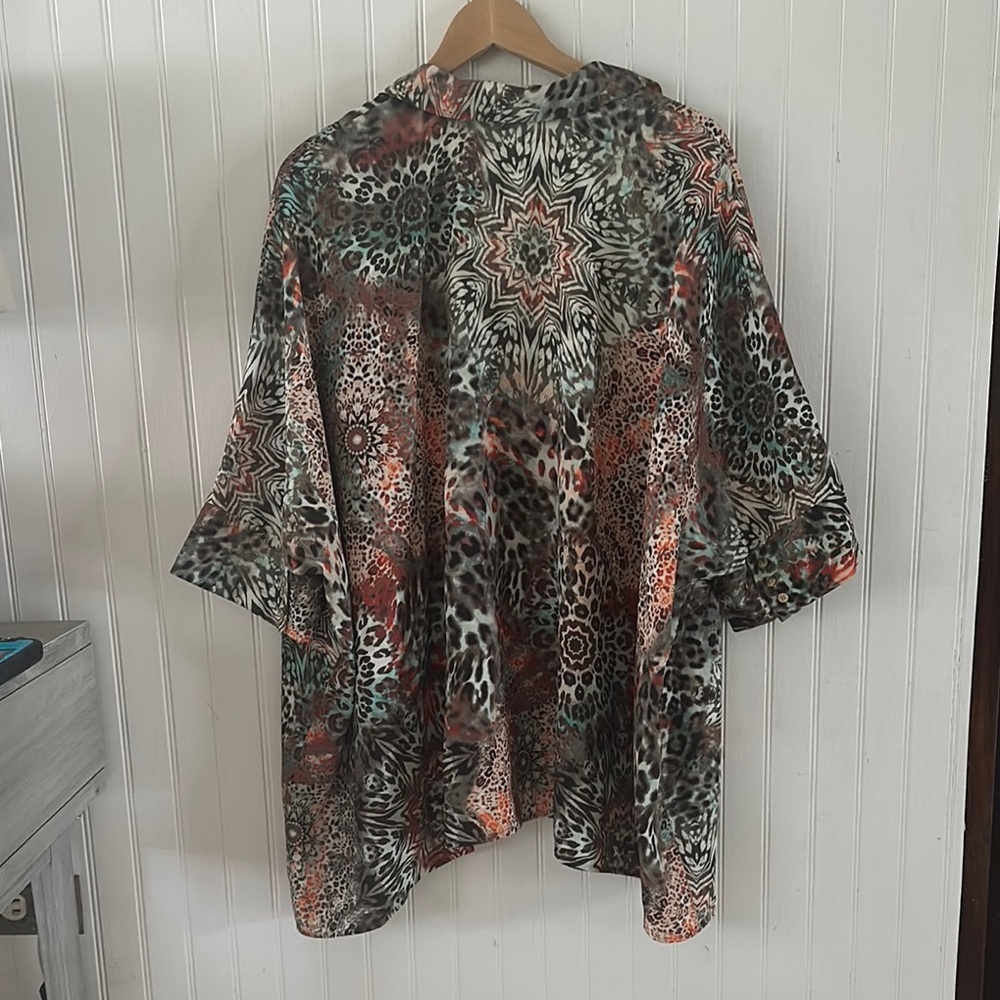 Chico’s Oversized Multicolor Tunic Top GUC sz 16 - Picture 11 of 14
